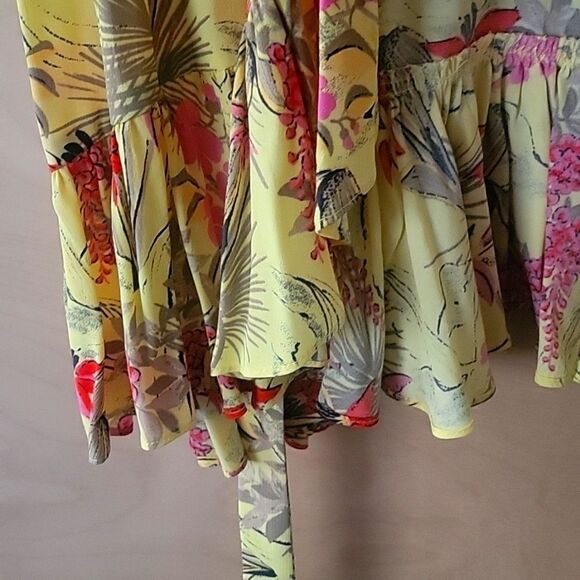 ZARA Floral Blogger CottageCore Festival Boho Feminine Summer Wrap Flowy Dress S - Picture 5 of 15